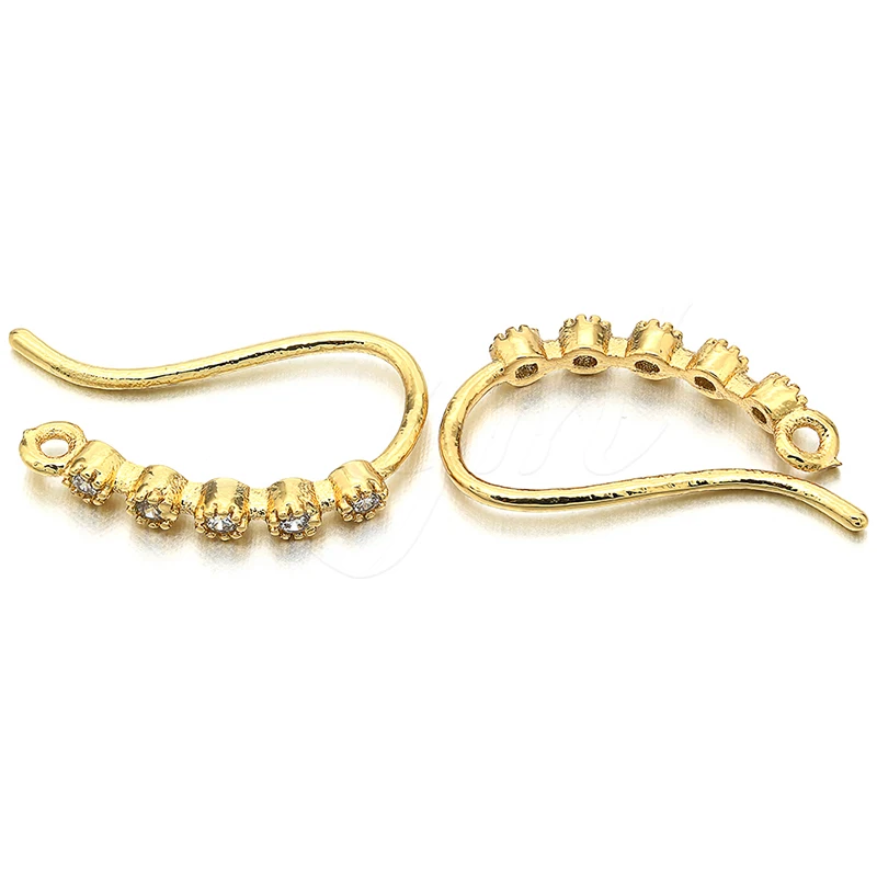

9mm*16mm new brass micro-inlaid zircon CZ earrings accessories for DIY tassel ear hook jewelry suitable fashion jewelry