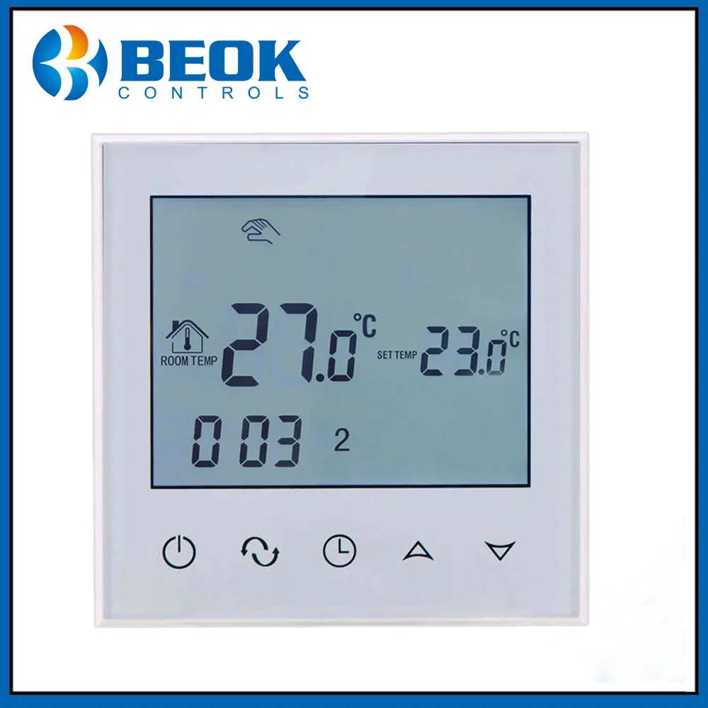 Beok TDS21-EP 3 шт. электрический подогрев пола комнатный Сенсорный экран термостат тапочки с вышитым узором в виде оленей Система нагрева 220V терморегулятор