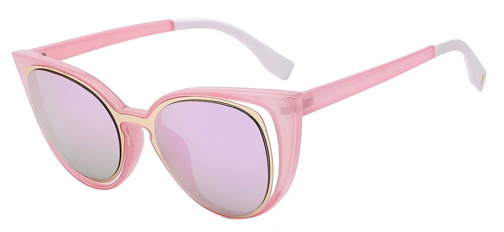 XIU модные кошачьи Солнцезащитные очки женские брендовые дизайнерские ретро винтажные женские солнцезащитные очки Oculos de sol feminino Высокое качество UV400 - Цвет линз: Pink w rose pink