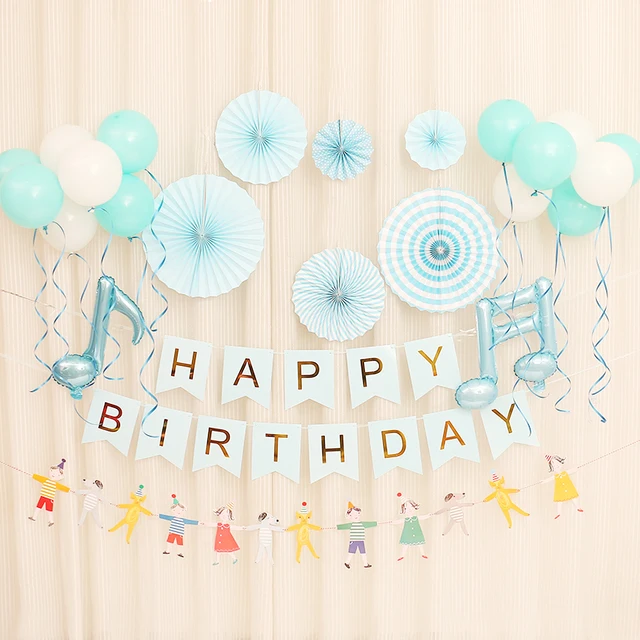banner birthday party fan