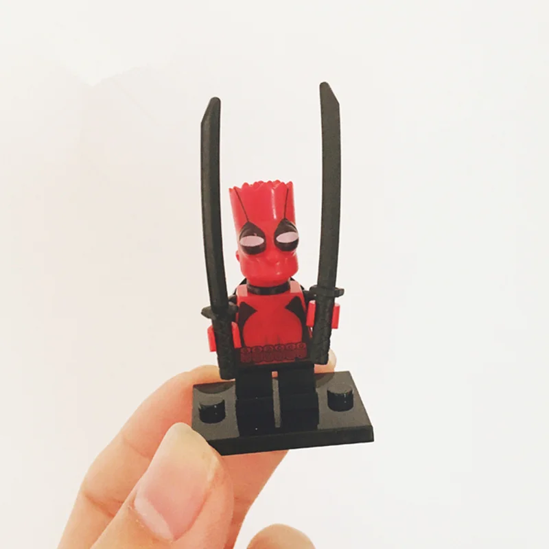 

24pcs 4.3cm Simpson dress up Deadpool figure Building Block diy figures Model Kids DIY Educational Toys