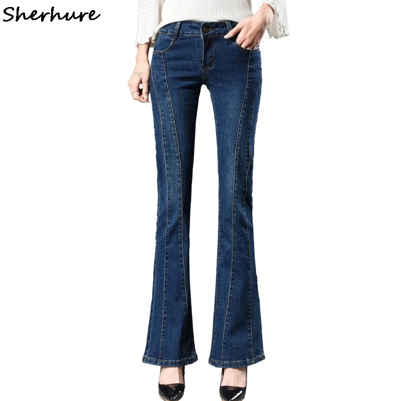 

2018 Jeans Women Oversize Slim Body Women Jeans Plus Size 7XL Denim Flares Pants 40 Size Women Trousers Female Pantalon Femme