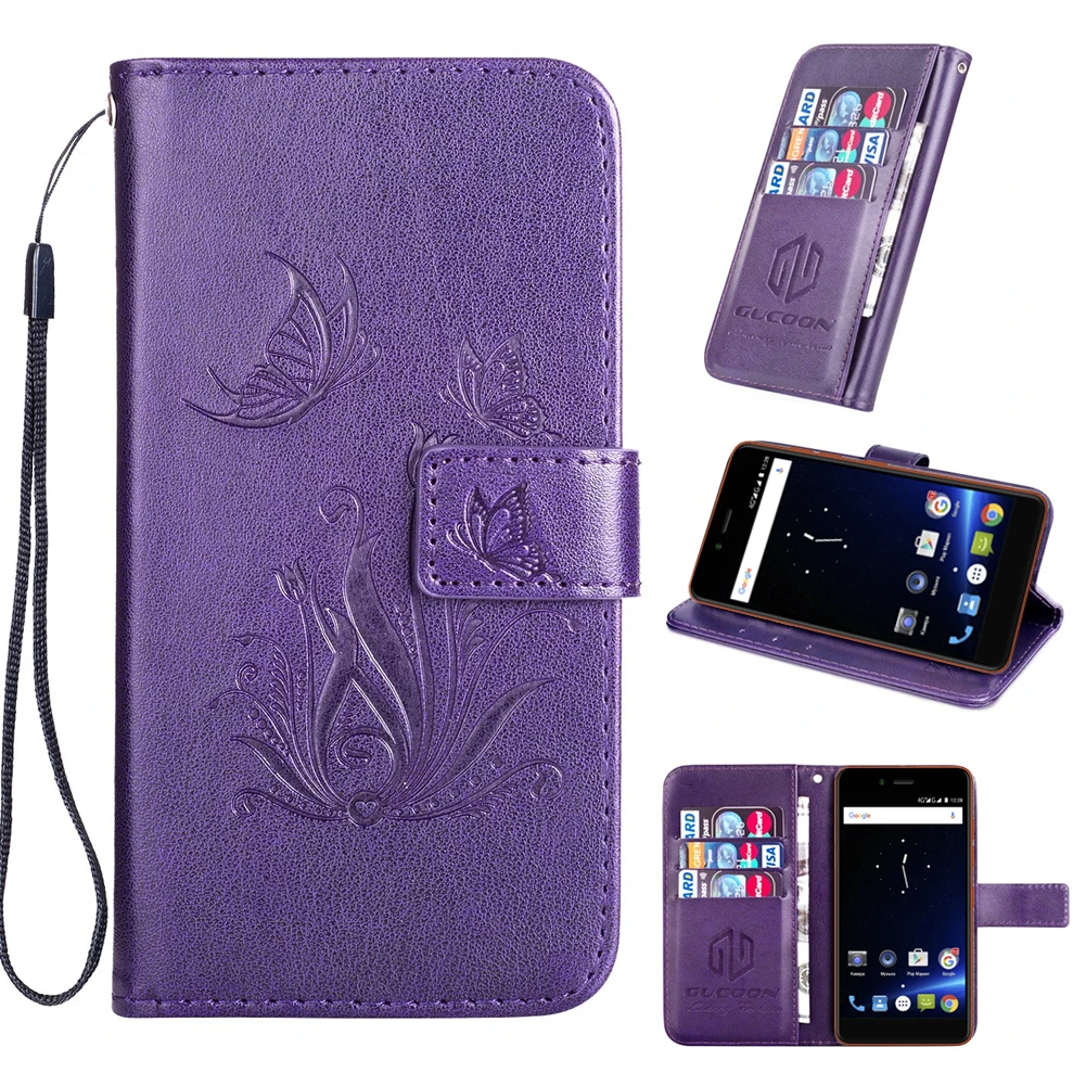 

GUCOON Eiffel Tower Butterfly Wallet Case for Highscreen Easy S Pro PU Leather Cover Fashion Flip Cases for Highscreen Easy S