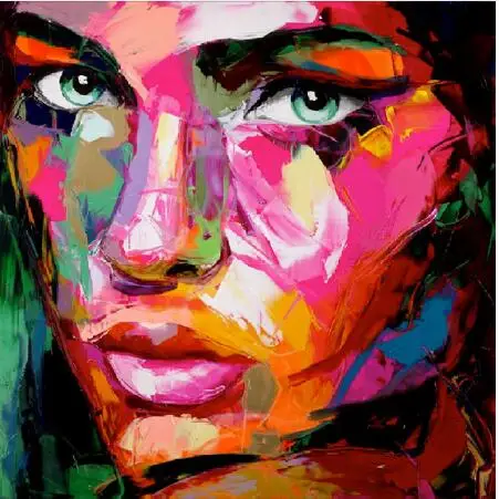 Embeish Франсуаза Nielly нож картина маслом HD Печать на холсте домашняя декоративная фигурка настенные картины красочное лицо портрет художественные работы - Цвет: as pictures