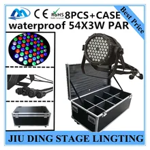 8 шт./RGB 54x3 Вт водонепроницаемый led номинальной света кейс диско, водонепроницаемый LED PAR Профессиональный DJ оборудование