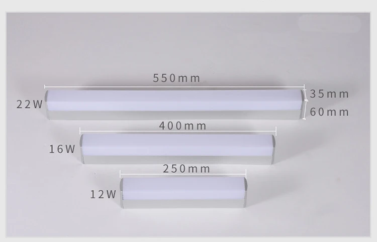 Современный длинный светодиодный светильник-зеркало AC90-260V косметический акриловый настенный светильник conce светильник ing светильники для ванной спальни макияж настенный светильник s