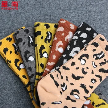 

Autumn winter new spot leopard print warm ladies cotton socks in the tube sweat-absorbent sexy retro socks women