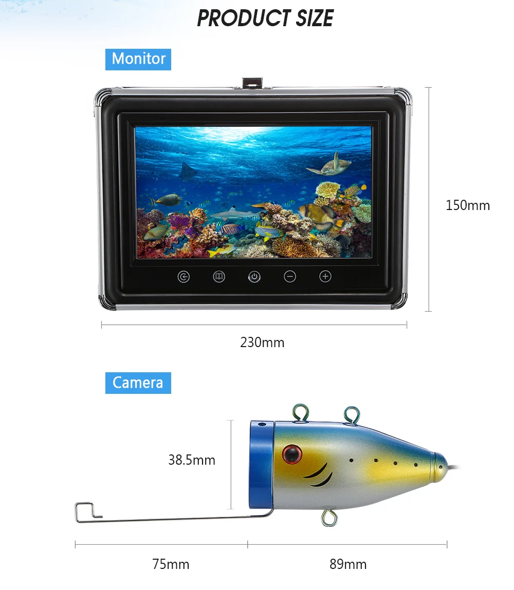Outlife 9 дюймов монитор 15 м 1000TVL рыболокатор подводная рыболовная видеокамера 30 шт.