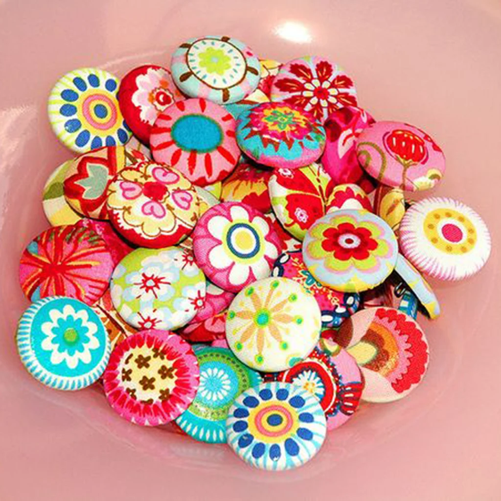 10x DIY Metal Cover Buttons with Loop and Cloth Blank Back Cover Buttons and Assembly Tool Kit for DIY Fabric Cloth Cover Button