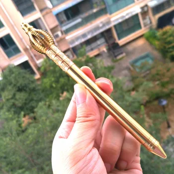 

Brass Signature Pen Tang Monk Writing Luxury Pen Hand Made Vajra Copper Pen Caneta De Luxo Pluma Tactical Pen EDC Multi Tools