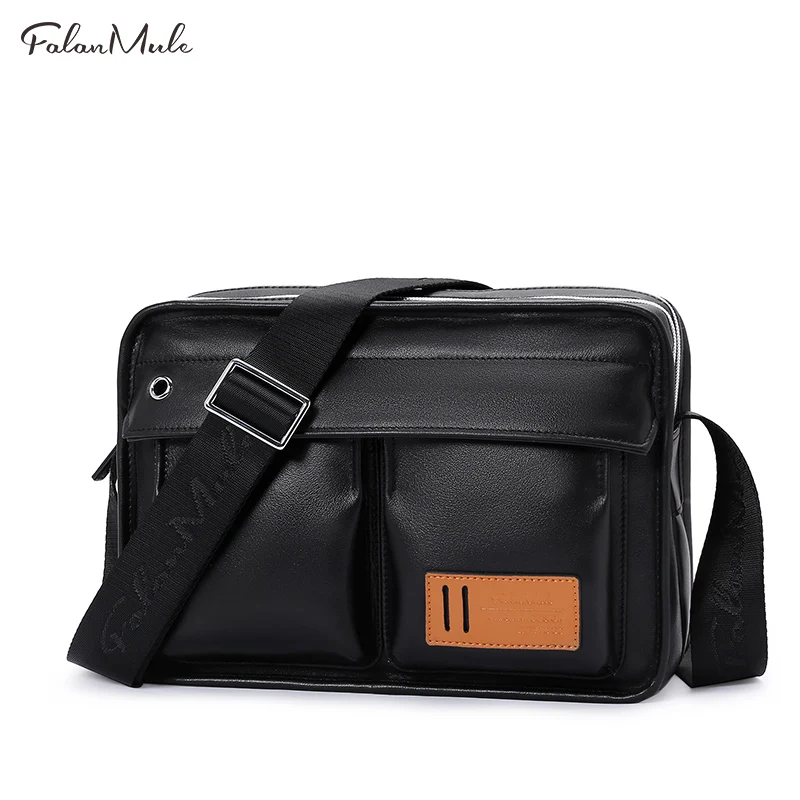 

FALAN MULE fashion men bag genuine leather men messenger bags business male shoulder