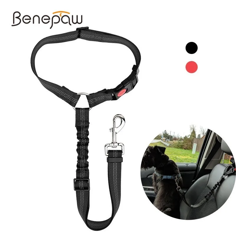 

Benepaw Adjustable Reflective Dog Seat Belt Car Elastic Bungee Headrest Restraint Pet Dog Safety Belt Vehicle Travel Daily Use