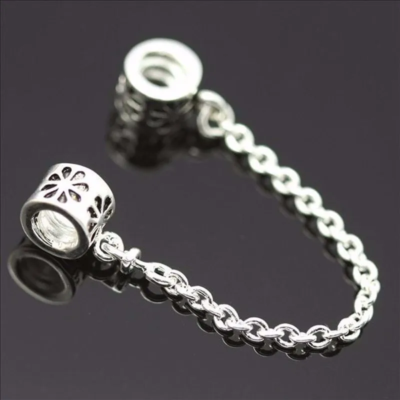 

2017 1pc Charm Silver Plated Safety Chain Fit DIY Charm Bracelet & Chamilia DIY