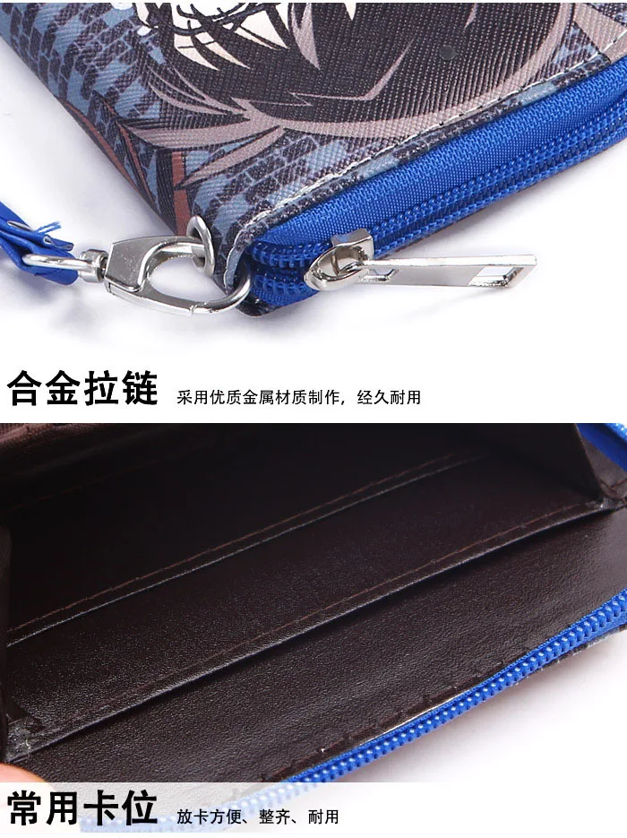 Красочный японский аниме детектива Конан Edogawa PU короткий кошелек с молнией|wallet
