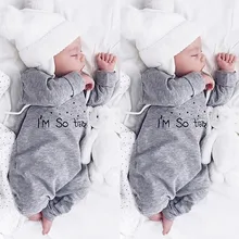 Осенне-зимний комбинезон с надписью для новорожденных мальчиков и девочек, комбинезон, костюм для подвижных игр, одежда, Прямая поставка, otc10