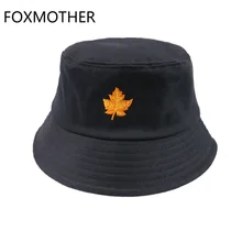 FOXMOTHER Новая мода Черный Розовый цвет Канадский кленовый лист ведро шляпы и кепки Рыбак мужчин Wo мужчин s