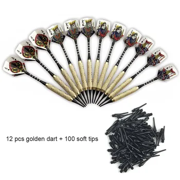 

12 pcs Professional Soft Tip Darts with 100 Extra Tips Flights Set soft Tips Points Needle Replacement for Electronic Dart A