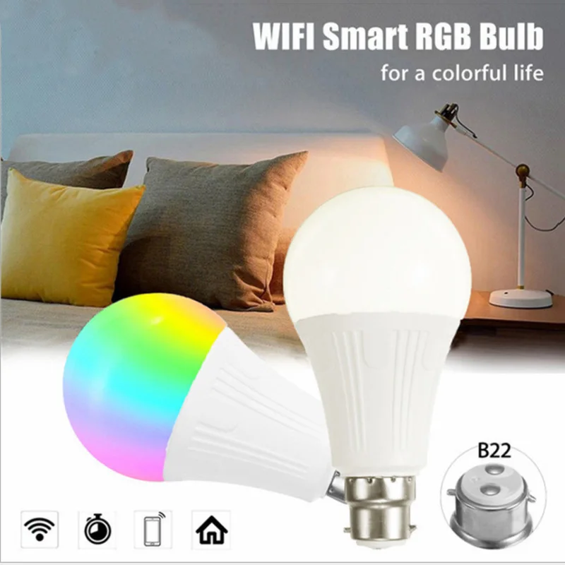 

WiFi Smart LED Light Bulb E27/B22 Wireless Remote Control Lamp for Amazon Alexa CLH@8