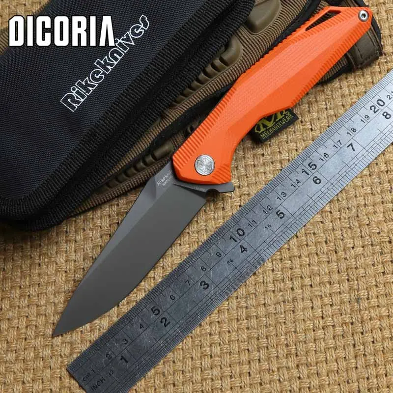 

DICORIA RIKE 801G Flipper ball bearing tactical folding knife 154CM blade Titanium+G10 handle outdoor camping pocket knives tool