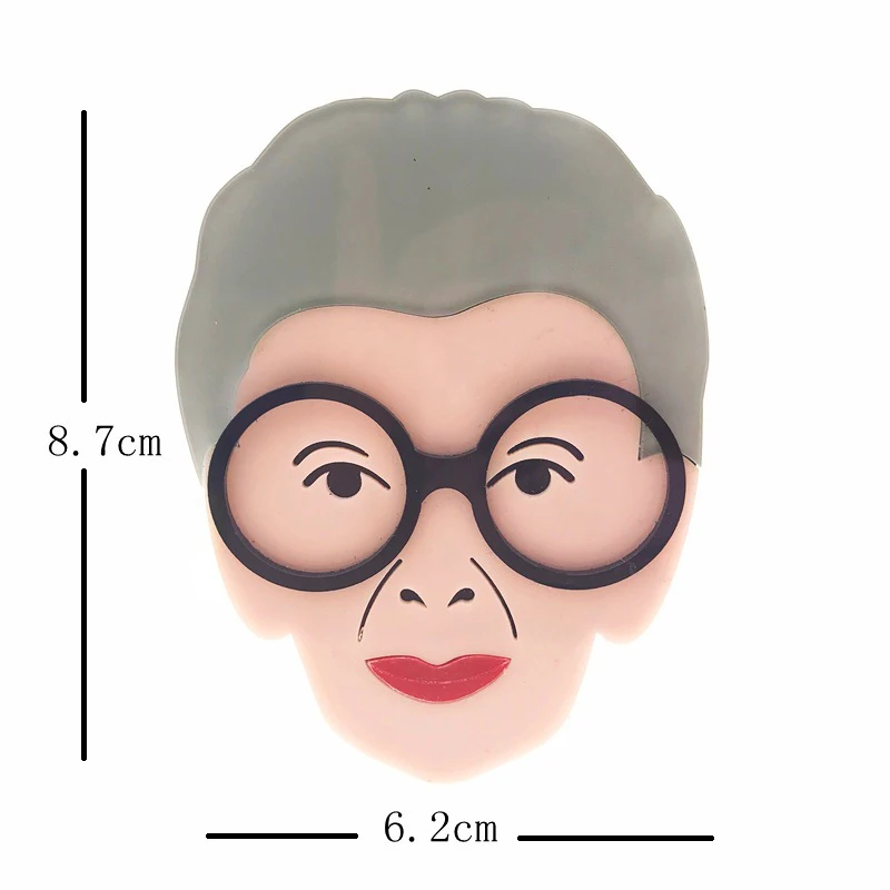 SexeMara-Large-Ladies-Acrylic-Brooch-For-Women-Girls-Big-Resin-Cartoon-Grandma-s-Head-Handmade-Funny