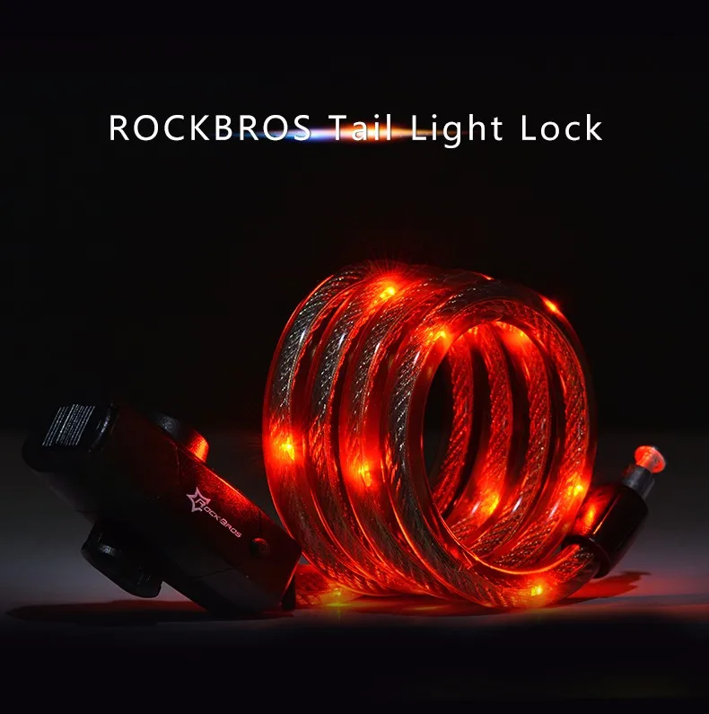 Sale Rockbros 2 in 1 Bike Accessories Bicycle Light+Lock USB Rechargeable Waterproof Taillight 1.2 m Copper Wheel Lock Light Ciclismo 2 Sale Rockbros 2 in 1 Bike Accessories Bicycle Light+Lock USB Rechargeable Waterproof Taillight 1.2 m Copper Wheel Lock Light Ciclismo 2