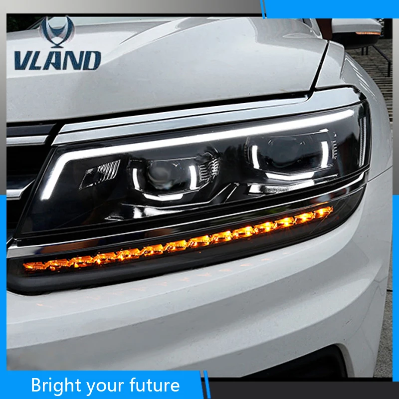 

Car Head lamp For Volkswagen Tiguan LED headlight lamp for Tiguan 2017 2018 Front Light with angel eyes