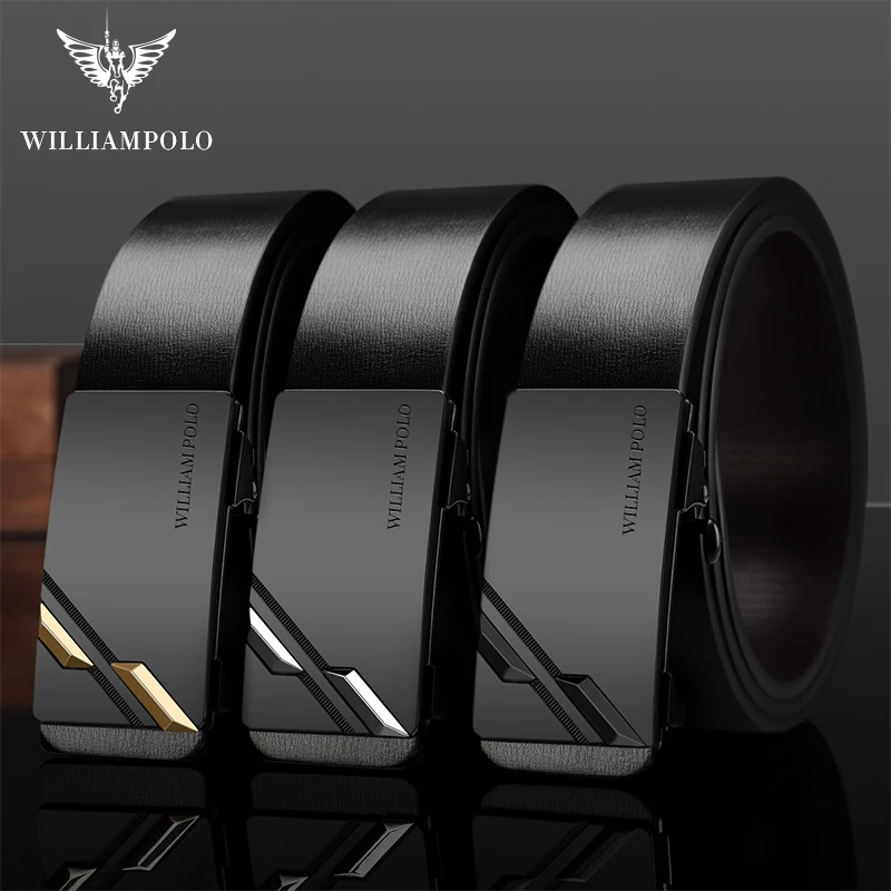 Мужской ремень из 100% натуральной кожи Williampolo роскошный брендовый дизайнерский