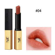 Lápiz labial de textura mate 2019 impermeable a prueba de sudor hidratante tubo dorado diseño Vintage rojo naranja brillo labial de larga duración