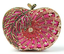 Freies verschiffen!! A16-1 apple, Mode top kristallsteinen ring handtaschen für damen nette parteibeutel