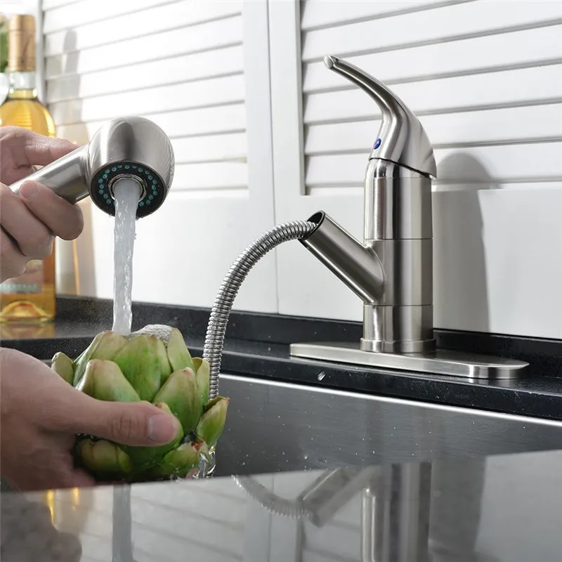 Contemporary Spouts Kitchen Faucet Deck Mounted Pull Out Sink Mixer Tap Contemporary Spouts Kitchen Faucet Deck Mounted Pull Out Sink Mixer Tap