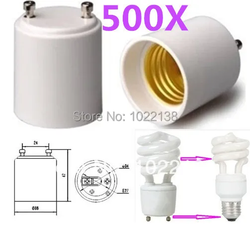 US $390.00 Free Shipping 500pcs GU24 To E27 E26 Lamp Holder Bulb Base Converter Led Light Base Socket GU24E27 Adapter With Tracking No