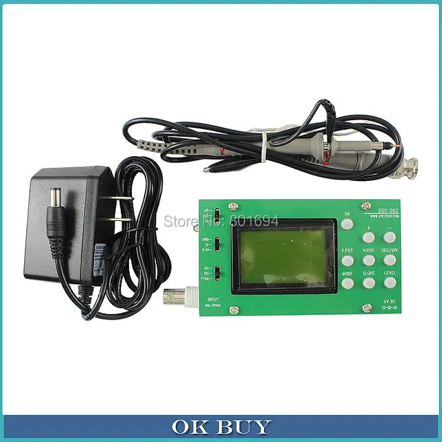 Special Price DSO062 Pocket-sized Digital Storage Oscilloscope 1M Bandwidth LCD Display End Product with Professional Probe and Power Adapter