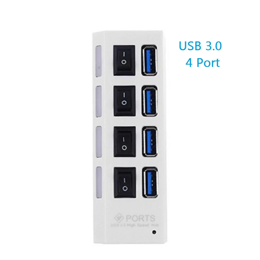 Usb-хаб Micro USB 3,0 концентратор разветвитель с адаптером питания USB 4/7 порт концентратор Высокоскоростной 5 Гбит/с USB разветвитель 3,0 концентратор для ПК Аксессуары - Цвет: USB 3.0 4 Port
