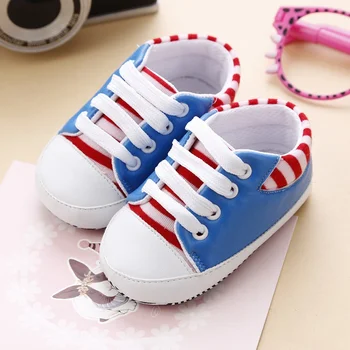 

2017 Baby Shoes Newborn Girl Boy Soft Sole Crib First Walkers Toddler Canvas Sneaker Prewalker 0-18 M j2