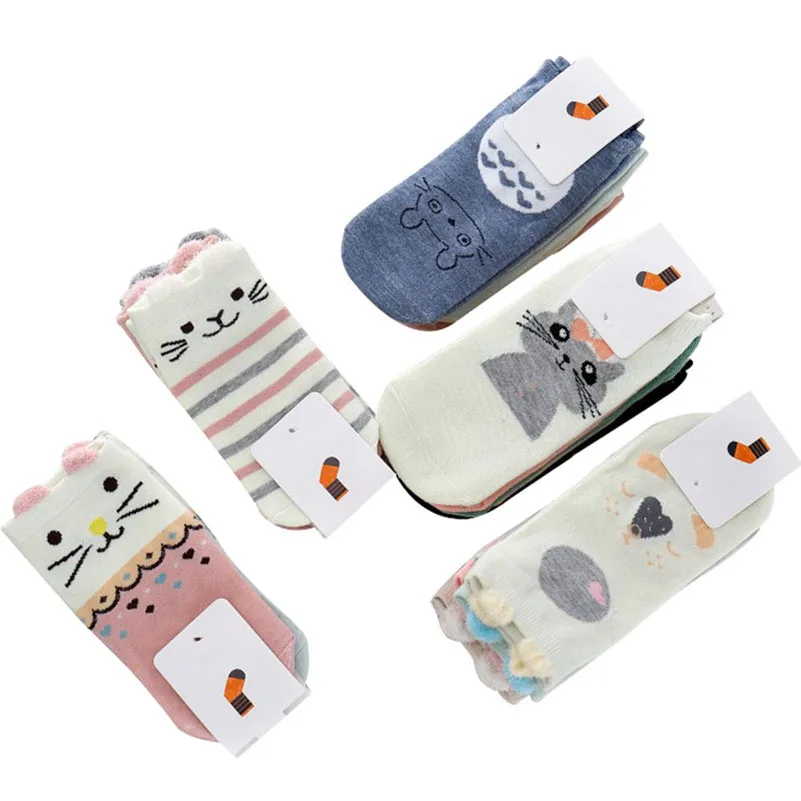 Fashion 5 Pairs Women Cute Girls Socks 3D Ear Cartoon Animal Zoo Cotton Soft Sox Creative Kawaii Funny Socks Lady Art Sock Meias Fashion 5 Pairs Women Cute Girls Socks 3D Ear Cartoon Animal Zoo Cotton Soft Sox Creative Kawaii Funny Socks Lady Art Sock Meias