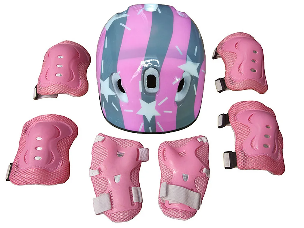 Новейший популярный полезный защитный шлем для детей преддошкольного возраста, наколенники и налокотники, 7 шт. набор для защиты катания на роликах и велосипеде - Цвет: 6