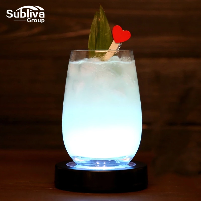 

Round Shape LED Coaster Light Up Bottle Cup Mat Light Flash Cup Mat Home Party Club Bar Supply
