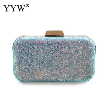

Cute Pvc Sequin Small Clutch Bag Women Sky Blue Mini Handbag Wedding Banquet Purse Elegant Gillter Evening Party Bags Clutches