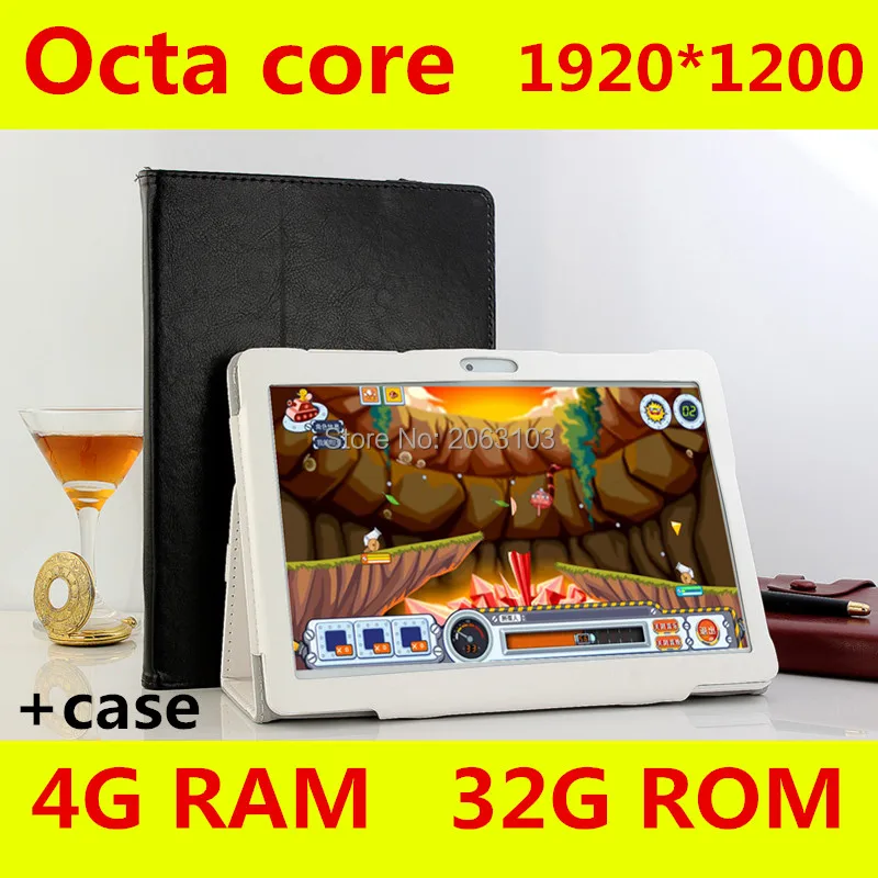 2017 New 10 inch Octa Core 3G Tablet 4GB RAM 32GB ROM 1920*1200 Dual Cameras Android 6.0 Tablet 10.1 inch  Free Shipping