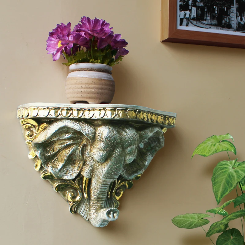European resin wall mount bracket word creative animal head TV background partition frame decorative shelf rack |