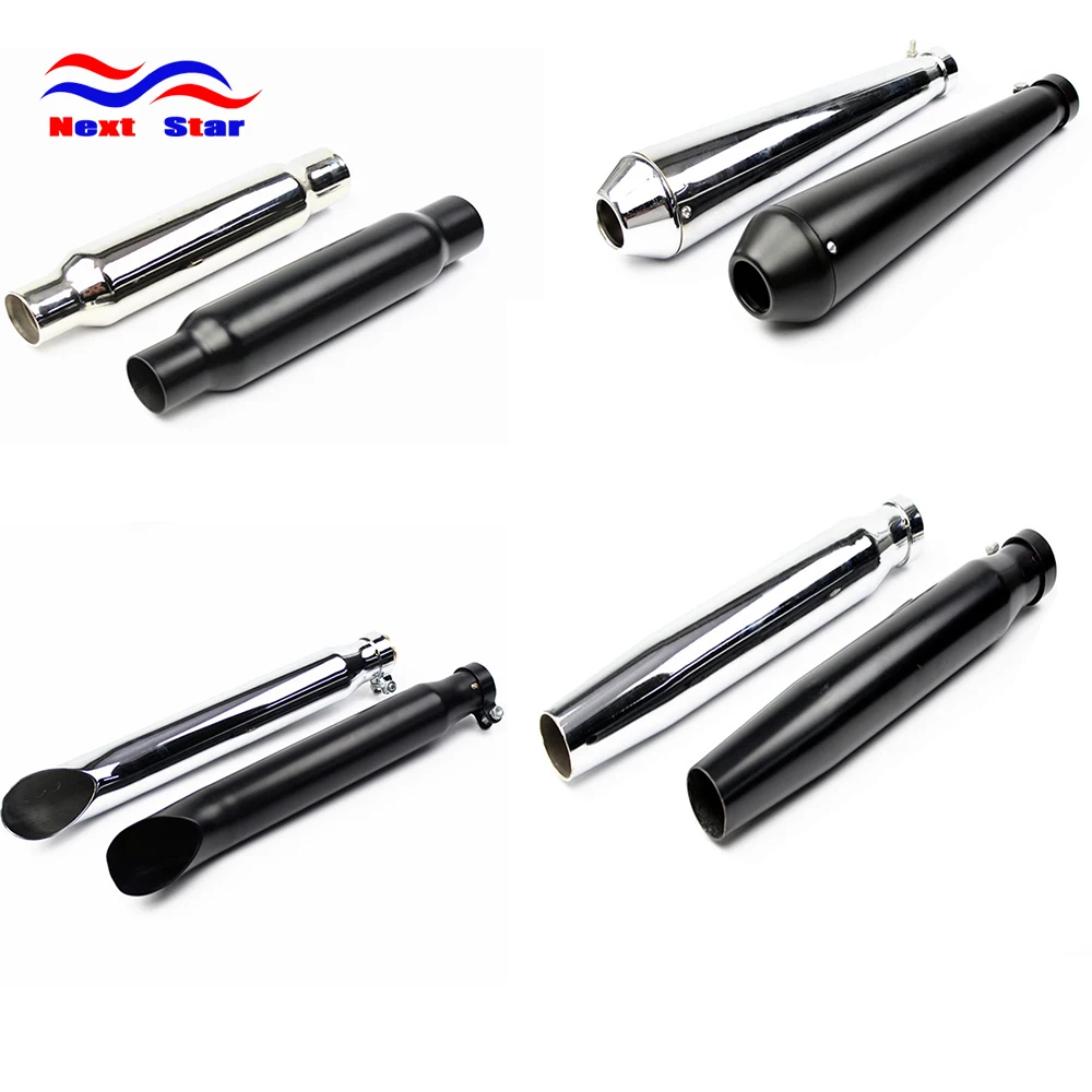 Motorcycle Retro Exhaust Pipe Motorbike Vintage Silencer Universal For