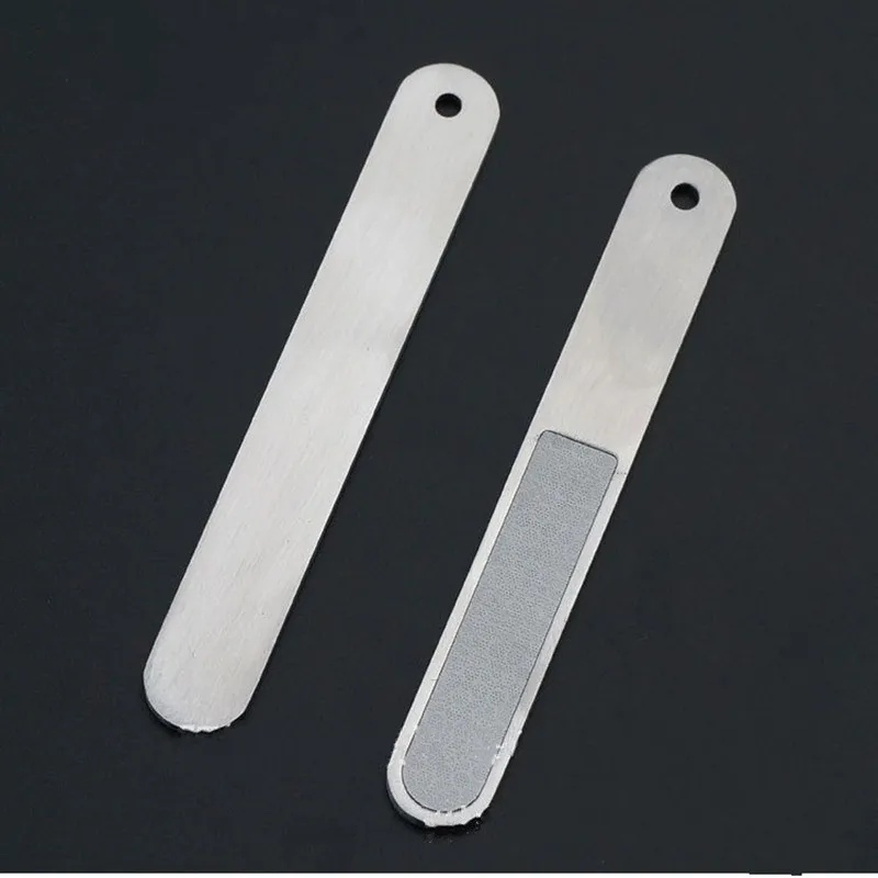 2 шт./лот нержавеющая сталь односторонняя бумага для шлифовки ногтей для маникюра Профессиональный токарный станок инструмент для маникюра и педикюра