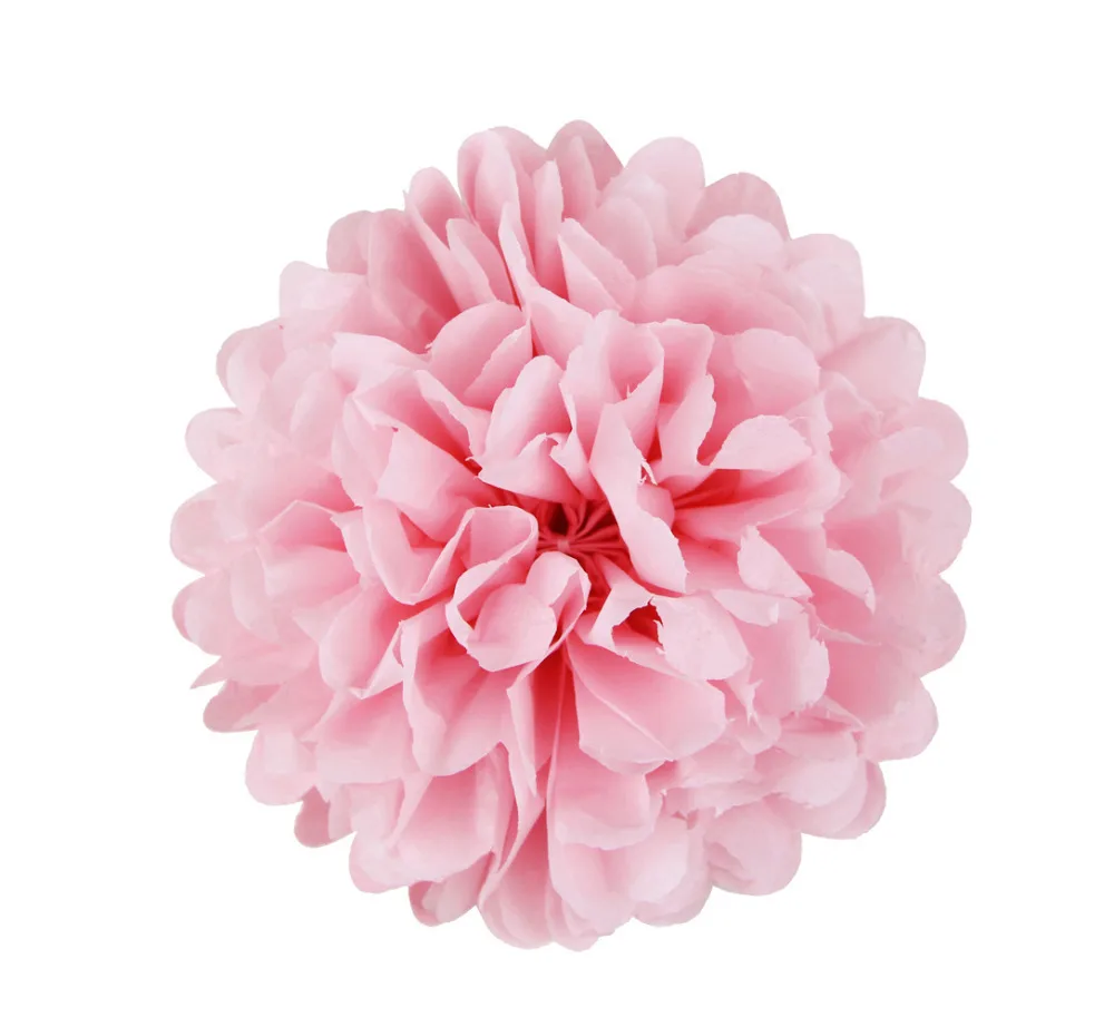 20cm light pink tissue paper pom pom flower