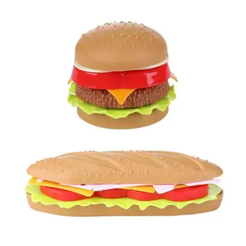 

Hot Dog Squishy Charm Bread Strap Fake Hamburger Simulation Decor Hamburger Cake Toy Figure Model Kids Educational Toys Burger