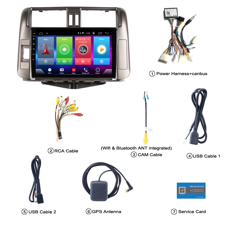 Top Car Android 8.1 Multimedia Player for TOYOTA PRADO LC LC150 2010 GPS Navigation Device bluetooth steering wheel control support 1