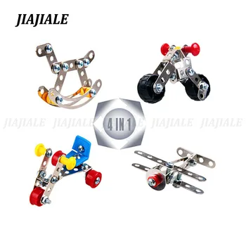 

JIAJIALE Metal Model Building Kits Aircraft Motorcycle Trojans Bicycle Enlighten Assemblage Toys VS 3d metal model kits