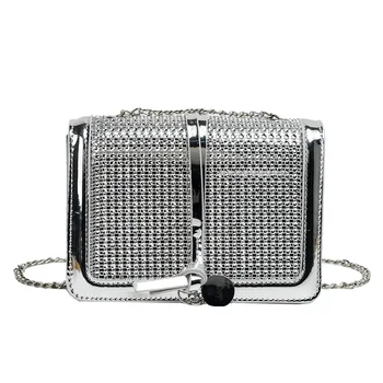 

2019 Summer Travel bag Diamond Flip Square bag High quality patent leather Women's Designer Handbag Chain shoulder messenger bag