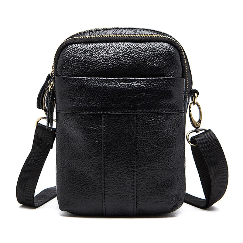 

2018 Business Messenger Bag Men Shoulder Bags Real Genuine Leather Small Male Crossbody Totes Mini Flap Handbags Black Brown