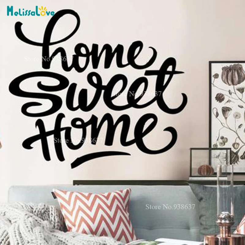 

Home Sweet Home Family Quote Decal Decor for Home Removable Vinyl Wall Sticker Mural Wallpaper Window Stickers B958