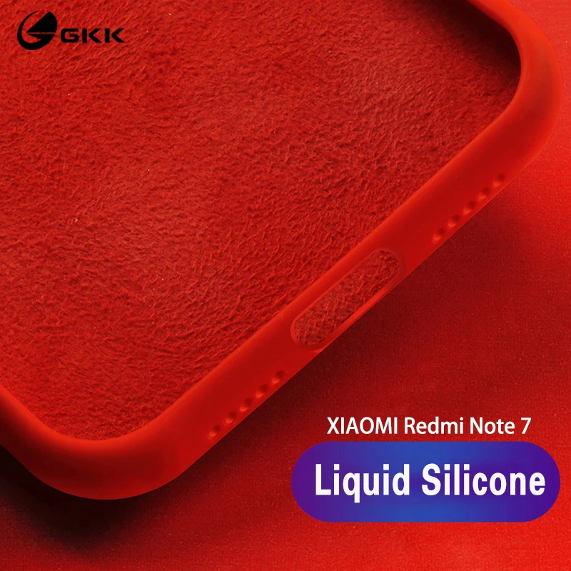 

GKK Liquid Silicone Case for Redmi note 7 Sweatproof TPU Slim Matte Business Soft Back Cover 360 full protection Coque Funda